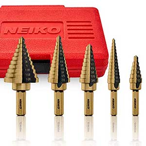 Neiko 10197A Titanium Step Drill Bit Set for Metal