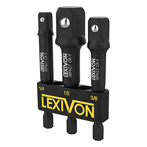 LEXIVON Impact Socket Adapter | 3″ Extension Bit | 3-Piece Set